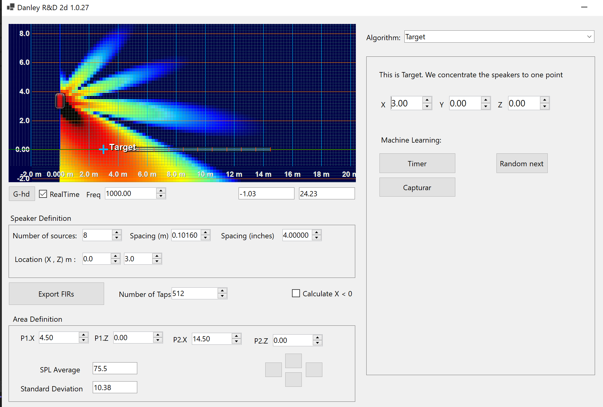 One beam pointing one direction