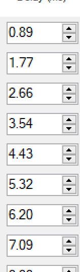 Delays applied to the end-fired array